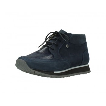 Wolky E Boot Stretch Combi Leather Blue