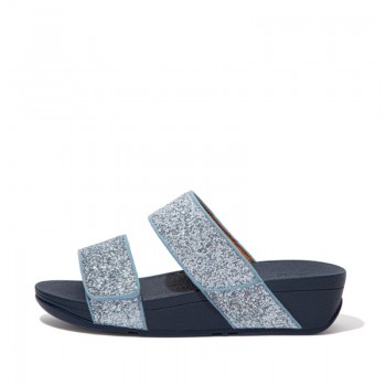 FitFlop Mina™ Slide Glitter Mix Porcelain Blue