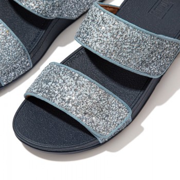 FitFlop Mina™ Slide Glitter Mix Porcelain Blue